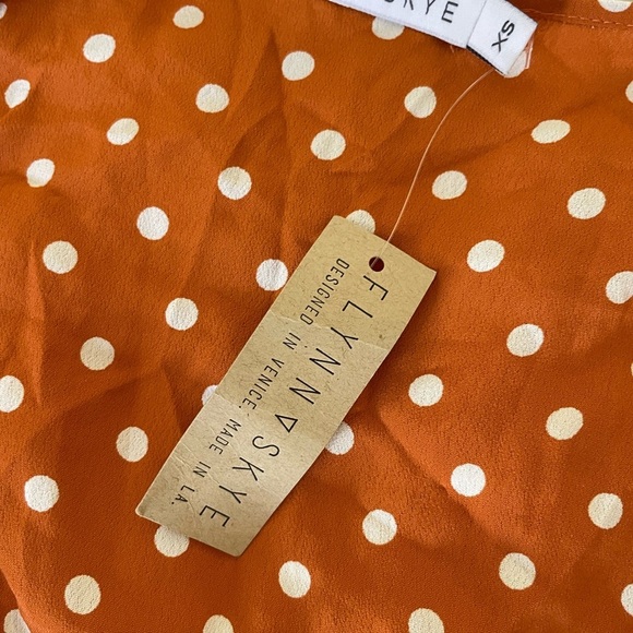 Flynn Skye Orange polka dot wrap top - Picture 4 of 6